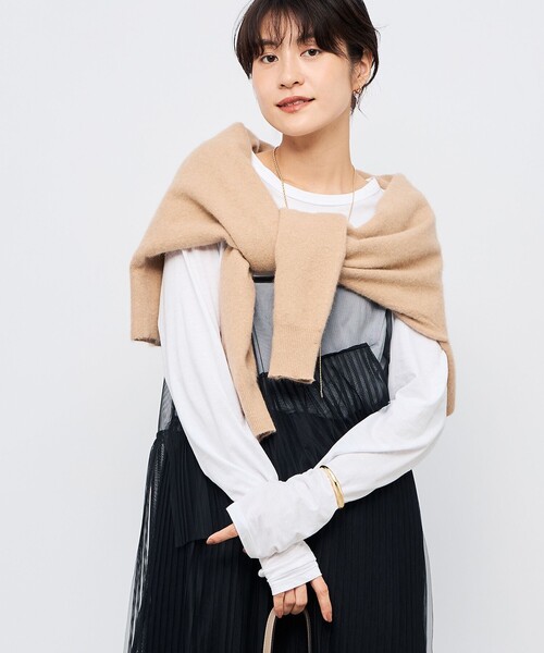 Rie Miller（リエミラー）の「ウォッシャブルチュールキャミワンピース（ワンピース・レディース・サックスブルー/ブラック/ブラウン・38）」の17枚目の写真