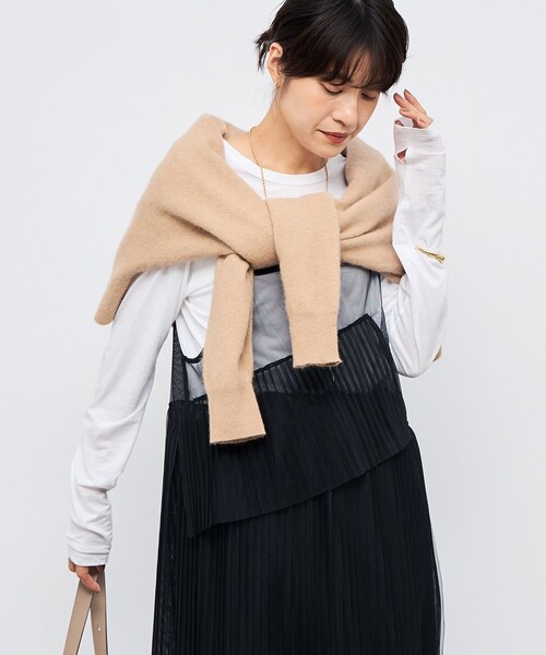 Rie Miller（リエミラー）の「ウォッシャブルチュールキャミワンピース（ワンピース・レディース・サックスブルー/ブラック/ブラウン・38）」の18枚目の写真