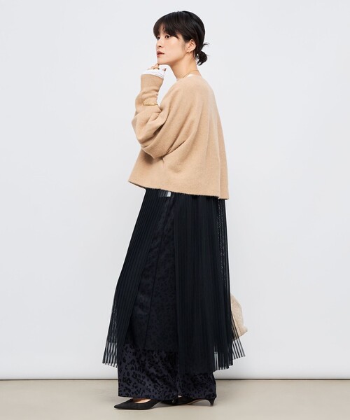 Rie Miller（リエミラー）の「ウォッシャブルチュールキャミワンピース（ワンピース・レディース・サックスブルー/ブラック/ブラウン・38）」の21枚目の写真