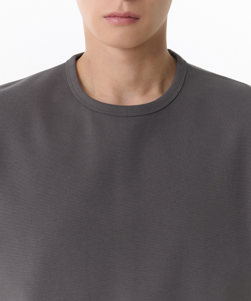 MUSINSA STANDARD（ムシンサスタンダード）の「ヘビーポンテリラックスクルーネックTシャツ[ガンメタル]（Tシャツ/カットソー・メンズ・その他・SMALL/MEDIUM/LARGE/X-LARGE/XX-LARGE/XXX-LARGE）」の3枚目の写真