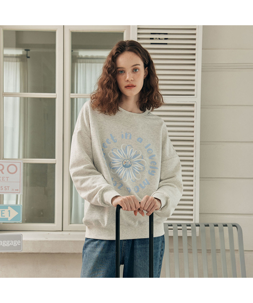 ZEROSTREET（ゼロストリート）の「[7カラー] フラワードーナツスウェット（スウェット・レディース・オートミール/ネイビー/Beige/ブラック/アイボリー/ブルー/ホワイト/ライトブルー/Cream・FREE）」の4枚目の写真