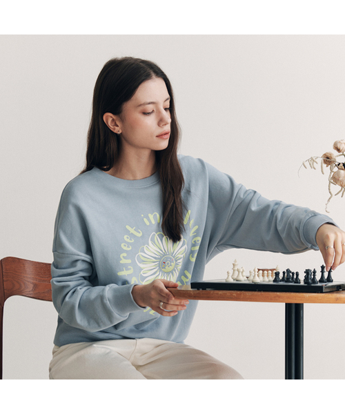 ZEROSTREET（ゼロストリート）の「[7カラー] フラワードーナツスウェット（スウェット・レディース・オートミール/ネイビー/Beige/ブラック/アイボリー/ブルー/ホワイト/ライトブルー/Cream・FREE）」の8枚目の写真