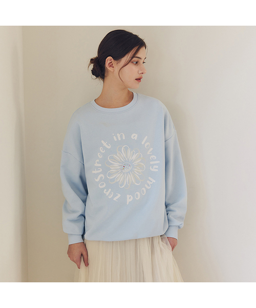ZEROSTREET（ゼロストリート）の「[7カラー] フラワードーナツスウェット（スウェット・レディース・オートミール/ネイビー/Beige/ブラック/アイボリー/ブルー/ホワイト/ライトブルー/Cream・FREE）」の6枚目の写真