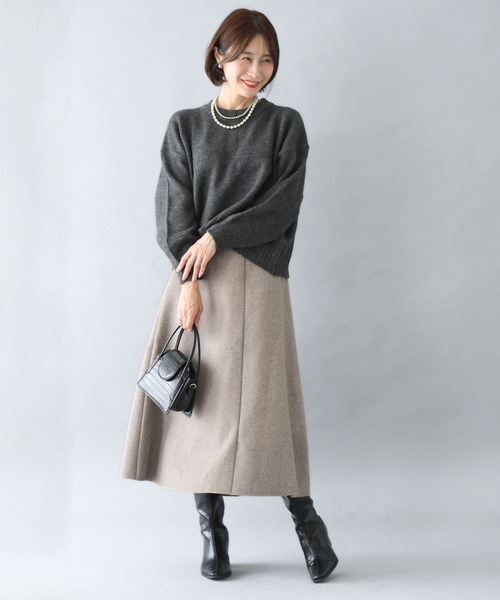 Ehre style(エーレスタイル)の「こなれて見える 着回し上手ニット(ニット/セーター・レディース・チャコールグレー/レッド/ブルーグリーン・FREE)」の11枚目の写真