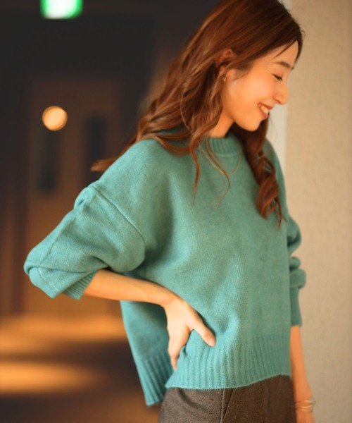 Ehre style(エーレスタイル)の「こなれて見える 着回し上手ニット(ニット/セーター・レディース・チャコールグレー/レッド/ブルーグリーン・FREE)」の16枚目の写真