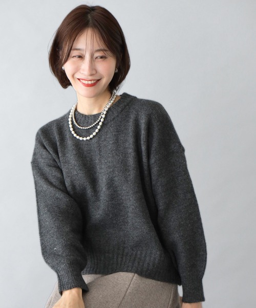 Ehre style(エーレスタイル)の「こなれて見える 着回し上手ニット(ニット/セーター・レディース・チャコールグレー/レッド/ブルーグリーン・FREE)」の20枚目の写真