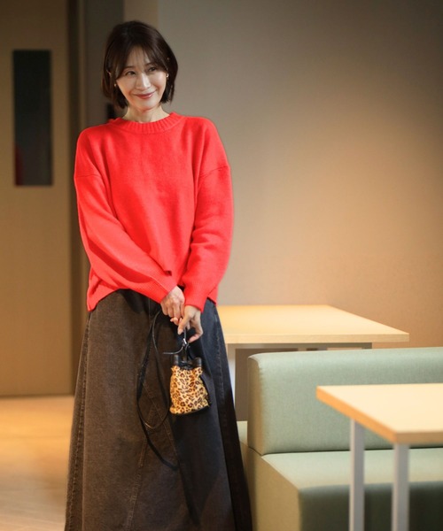 Ehre style(エーレスタイル)の「こなれて見える 着回し上手ニット(ニット/セーター・レディース・チャコールグレー/レッド/ブルーグリーン・FREE)」の21枚目の写真
