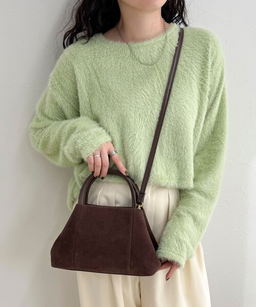 フェイクスエードミニトートバッグ（ショルダーバッグ）｜fredy emue