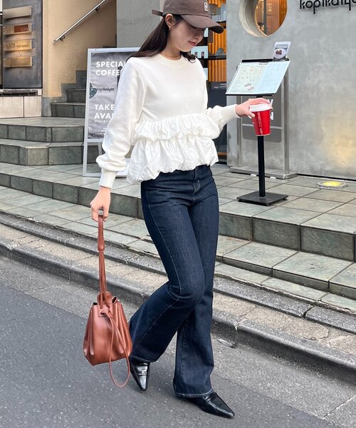 CAPRICIEUX LE'MAGE(カプリシューレマージュ)の「バルーンティアードプルオーバー(ニット/セーター・レディース・グレー/オフホワイト/ブラック・FREE)」の22枚目の写真