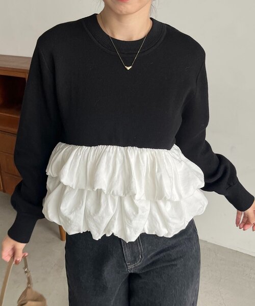 セール】バルーンティアードプルオーバー（ニット/セーター