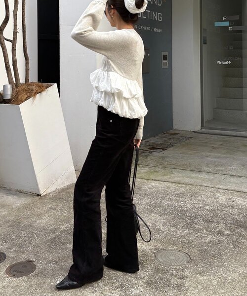 CAPRICIEUX LE'MAGE(カプリシューレマージュ)の「バルーンティアードプルオーバー(ニット/セーター・レディース・グレー/オフホワイト/ブラック・FREE)」の13枚目の写真