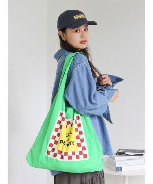 Ungrid（アングリッド）の「カラーロゴエコBAG（トートバッグ・レディース・イエロー/オレンジ/ブルー/グリーン/アイボリー・FREE）」の21枚目の写真