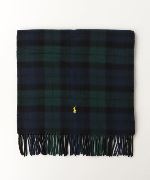 チェック フリンジトリム ウール マフラー（マフラー）｜POLO RALPH