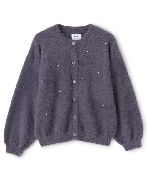 petit main LIEN（プティマインリアン）の「【親子リンク】シャギーニットカーディガン（カーディガン/ボレロ・レディース・チャコール/アイボリー/ライトピンク・F）」の3枚目の写真