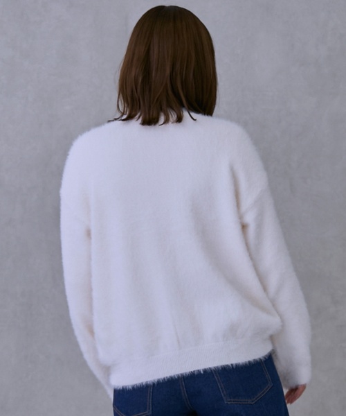 petit main LIEN（プティマインリアン）の「【親子リンク】シャギーニットカーディガン（カーディガン/ボレロ・レディース・チャコール/アイボリー/ライトピンク・F）」の4枚目の写真