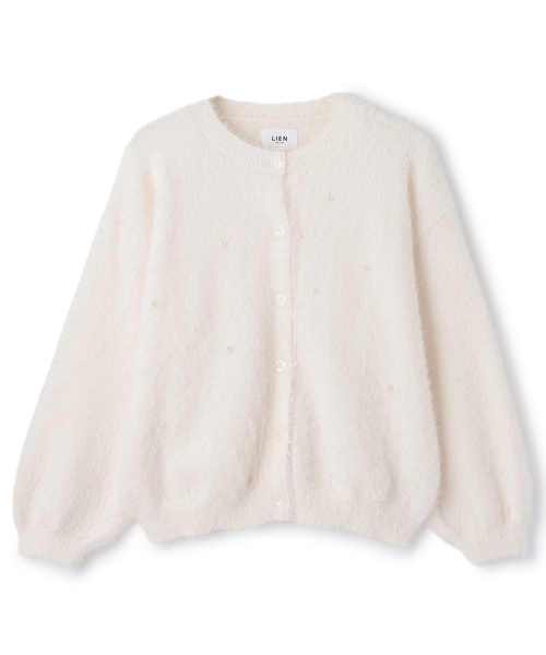 petit main LIEN（プティマインリアン）の「【親子リンク】シャギーニットカーディガン（カーディガン/ボレロ・レディース・チャコール/アイボリー/ライトピンク・F）」の7枚目の写真