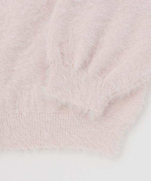 petit main LIEN（プティマインリアン）の「【親子リンク】シャギーニットカーディガン（カーディガン/ボレロ・レディース・チャコール/アイボリー/ライトピンク・F）」の10枚目の写真