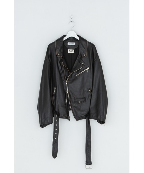 DISCOVERED(ディスカバード)の「LEATHER W RIDERS BLOUSON(ライダースジャケット・メンズ・ブラック・LARGE/SMALL)」の1枚目の写真