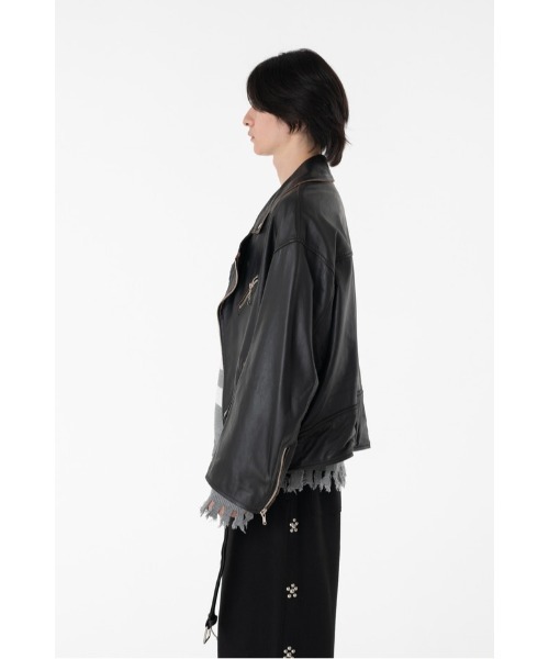 DISCOVERED(ディスカバード)の「LEATHER W RIDERS BLOUSON(ライダースジャケット・メンズ・ブラック・LARGE/SMALL)」の3枚目の写真