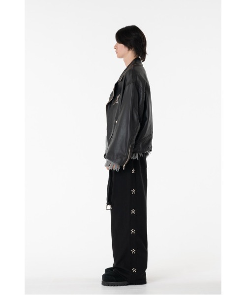DISCOVERED(ディスカバード)の「LEATHER W RIDERS BLOUSON(ライダースジャケット・メンズ・ブラック・LARGE/SMALL)」の9枚目の写真