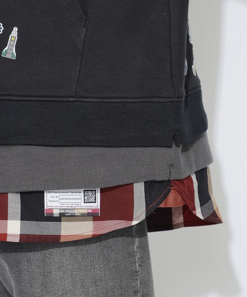 BLACK LABEL CRESTBRIDGE(ブラックレーベル・クレストブリッジ)の「【Maison MIHARA YASUHIRO】【一部店舗限定】コラボレイヤードフーディー(パーカー・メンズ・ブラック・XL/M/L)」の7枚目の写真