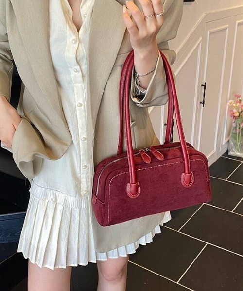 almo（アルモ）の「【portulaca】スウェード調ミニボストンBAG（ボストンバッグ・レディース・キャメル/ボルドー/ブラウン/ブラック・FREE）」の4枚目の写真