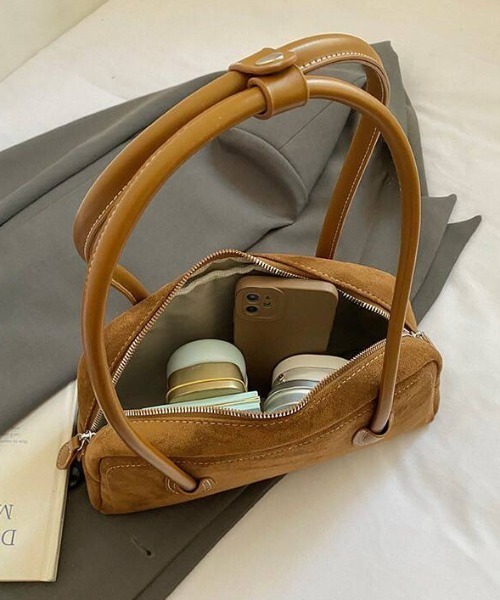 almo（アルモ）の「【portulaca】スウェード調ミニボストンBAG（ボストンバッグ・レディース・キャメル/ボルドー/ブラウン/ブラック・FREE）」の10枚目の写真