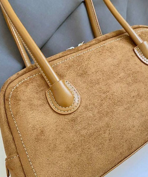 almo（アルモ）の「【portulaca】スウェード調ミニボストンBAG（ボストンバッグ・レディース・キャメル/ボルドー/ブラウン/ブラック・FREE）」の7枚目の写真