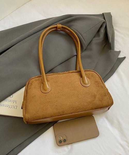 almo（アルモ）の「【portulaca】スウェード調ミニボストンBAG（ボストンバッグ・レディース・キャメル/ボルドー/ブラウン/ブラック・FREE）」の5枚目の写真