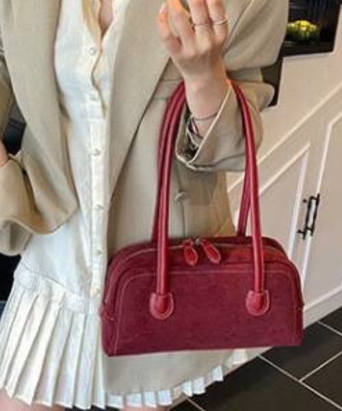 almo（アルモ）の「【portulaca】スウェード調ミニボストンBAG（ボストンバッグ・レディース・キャメル/ボルドー/ブラウン/ブラック・FREE）」の8枚目の写真