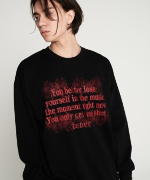 TENER(テネル)の「Lettering plywood sweatshirt black(スウェット・メンズ・その他・F)」の1枚目の写真