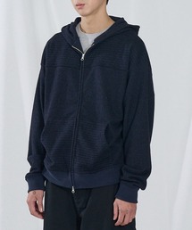 SLOWACID（スローアシッド）の「【UNISEX】SLOW ACID／ボーダーミックスフードジップアップ（パーカー）」