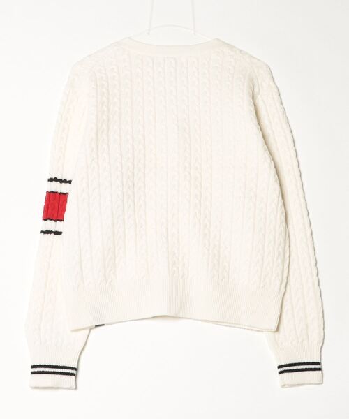 DOUBLE STANDARD CLOTHING（ダブルスタンダードクロージング）の「Dロゴ メリノウールニットカーディガン（カーディガン/ボレロ・レディース・オフホワイト・FREE）」の2枚目の写真