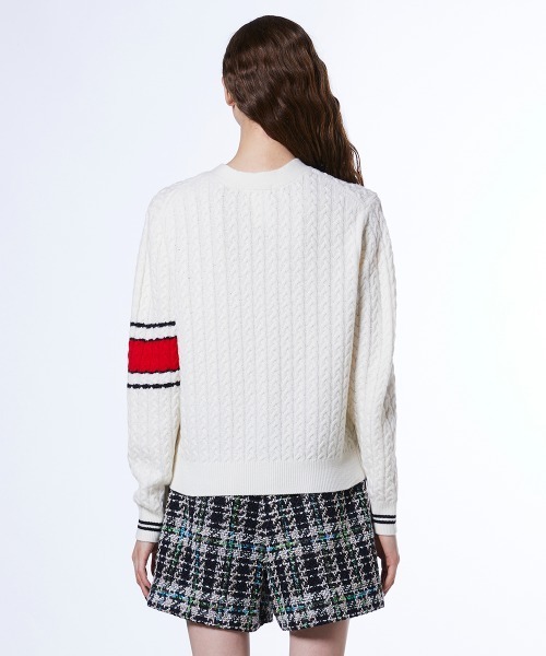 DOUBLE STANDARD CLOTHING（ダブルスタンダードクロージング）の「Dロゴ メリノウールニットカーディガン（カーディガン/ボレロ・レディース・オフホワイト・FREE）」の5枚目の写真