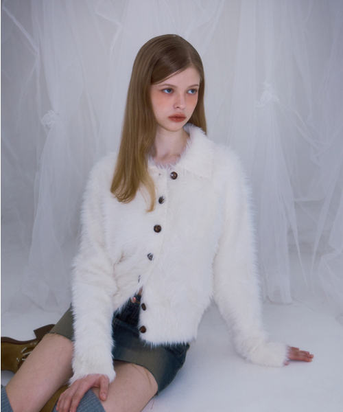 ROSEFRANTZ（ロゼフランツ）の「Fur Collar Button Cardigan [Ivory]（カーディガン/ボレロ・レディース・アイボリー・FREE）」の8枚目の写真