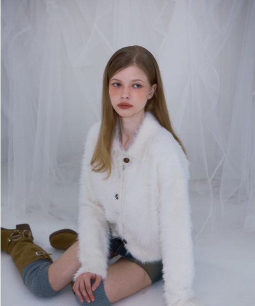 ROSEFRANTZ（ロゼフランツ）の「Fur Collar Button Cardigan [Ivory]（カーディガン/ボレロ・レディース・アイボリー・FREE）」の9枚目の写真