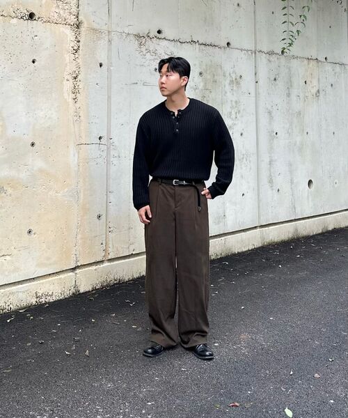 ALYSS（アリス）の「ストライプコットンクロップヘンリーネックニット[ブラック]（ニット/セーター・メンズ・その他・MEDIUM/LARGE）」の5枚目の写真