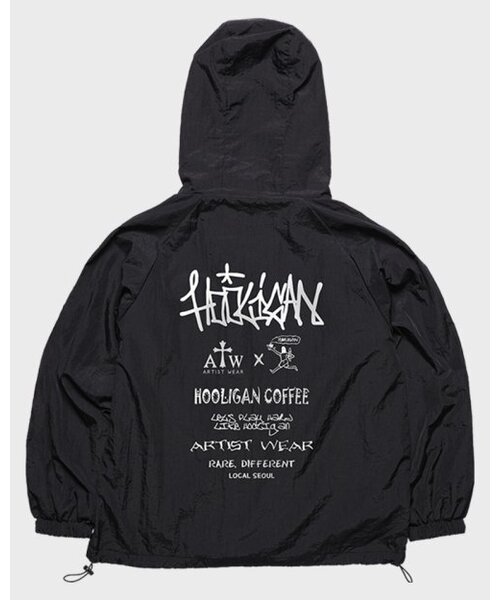 ARTISTWEAR（アーティストウェア）の「[ATW x HOOLIGAN] ローカルソウル フードパーカー（ナイロンジャケット・レディース・ブラック・2XL/LARGE/MEDIUM/X-LARGE）」の3枚目の写真