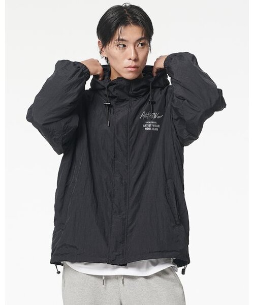 ARTISTWEAR（アーティストウェア）の「[ATW x HOOLIGAN] ローカルソウル フードパーカー（ナイロンジャケット・レディース・ブラック・2XL/LARGE/MEDIUM/X-LARGE）」の7枚目の写真