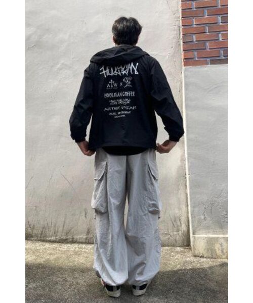ARTISTWEAR（アーティストウェア）の「[ATW x HOOLIGAN] ローカルソウル フードパーカー（ナイロンジャケット・レディース・ブラック・2XL/LARGE/MEDIUM/X-LARGE）」の15枚目の写真