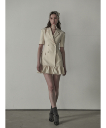 MAU SOLEUM（マウソレウム）の「Zen Flare Half Sleeve Suit Jacket Dress - Cream（ワンピース・レディース）」