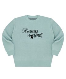 ミニマルロゴジャカードニットプルオーバー[ミント]