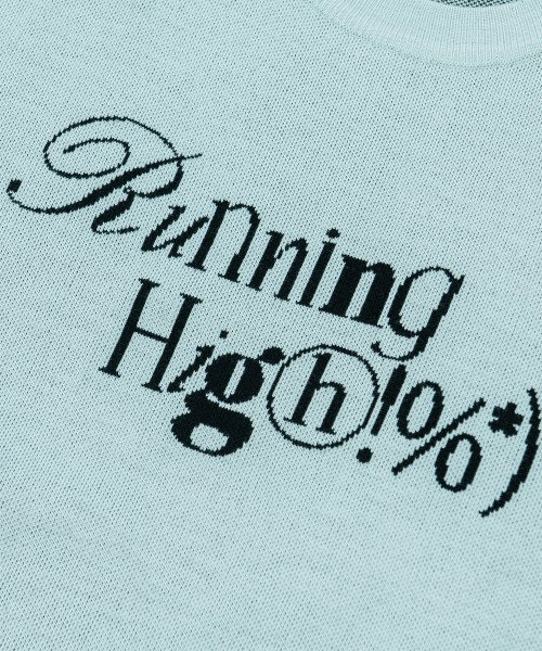 runningHIGH（ランニングハイ）の「ミニマルロゴジャカードニットプルオーバー[ミント]（ニット/セーター・レディース・その他・FREE）」の2枚目の写真