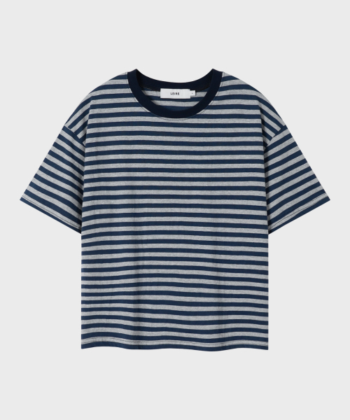 LEIRE（ルアール）の「エッセンシャルストライプクロップTシャツ[ネイビーST]（Tシャツ/カットソー・メンズ・その他・XX-LARGE/MEDIUM/X-LARGE/LARGE）」の5枚目の写真