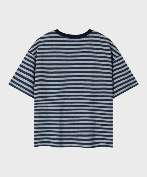 LEIRE（ルアール）の「エッセンシャルストライプクロップTシャツ[ネイビーST]（Tシャツ/カットソー・メンズ・その他・XX-LARGE/MEDIUM/X-LARGE/LARGE）」の6枚目の写真
