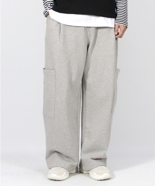 DEMARC(ドゥマーク)の「M SIDE POCKET WIDE ONE-TUCK REAL STREET SWEAT PANTS GREY(スウェットパンツ・メンズ・その他・LARGE/MEDIUM)」の2枚目の写真