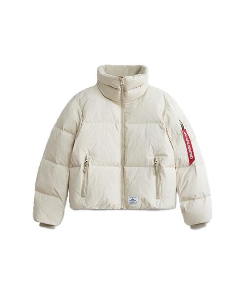 Alpha Industries(アルファインダストリーズ)の「Alpha Industries/アルファインダストリーズ/SIERRA SHORT PUFFER W/ウィメンズ シエラ ショート パファー(その他アウター・レディース・ブラック/ホワイト・M/S)」の2枚目の写真