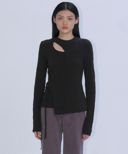 EN OR(エンオール)の「SIDE STRING SOFT KNIT - BROWN(ニット/セーター・レディース・その他・FREE)」の2枚目の写真