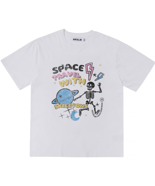 MATCHGLOBE（マッチグローブ）の「スペーススケルトンオーバーフィットティー（ホワイト）（Tシャツ/カットソー・レディース・その他・FREE）」の5枚目の写真
