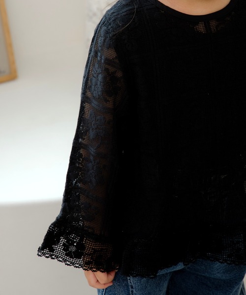 MAKE YOUR DAY（メイクユアデイ）の「ママとおそろいレースブラウス■80～140cm（シャツ/ブラウス・キッズ・ブラック/アイボリー・80/90/100/110/120/130）」の5枚目の写真